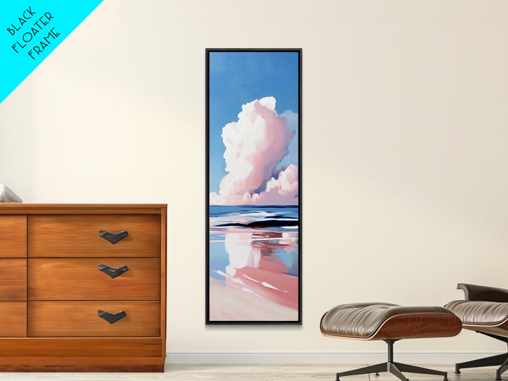 Coastal Clouds, Beach Landscape, Ocean Wall Art, Canvas Print, Blue Sky, Minimalist Home Decor, Living Room Art, Nautical Aesthetic