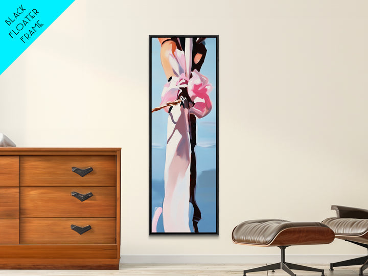 Nautical Rope Knot, Coastal Canvas Print, Beach House Wall Art, Minimalist Decor, Ocean Themed Artwork, Bedroom Art, Soft Blue Aesthetic