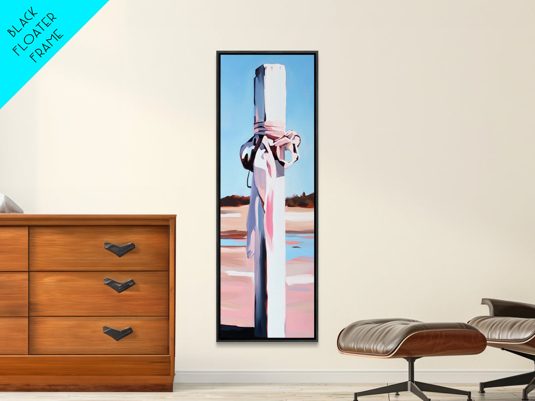 Nautical Post, Ocean, Rustic, Canvas Print, Seaside Wall Art, Coastal Decor, Nautical Theme, Minimalist Beach House Art