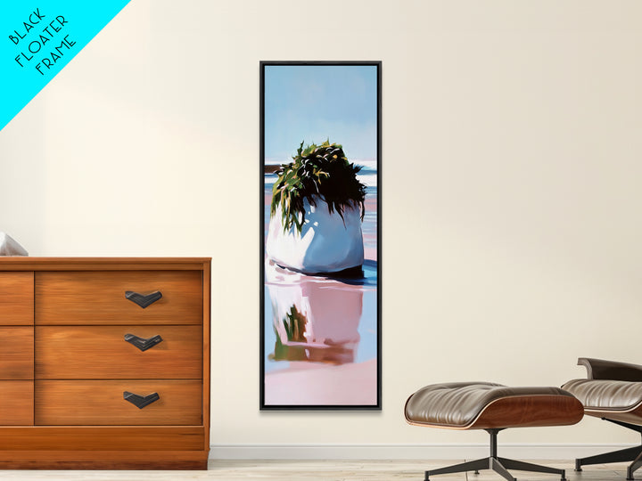 Coastal Rock, Ocean Wall Art, Minimalist Seascape, Framed Canvas Print, Abstract Beach, Contemporary Painting, Living Room Wall Art