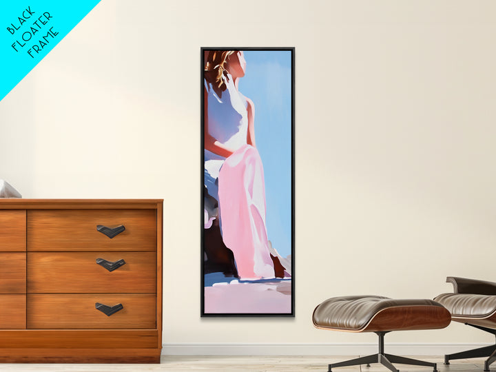 Elegant Woman, Soft Pastel Art, Feminine Portrait, Framed Canvas Print, Contemporary Aesthetic, Living Room Wall Art, Dreamy Abstrac
