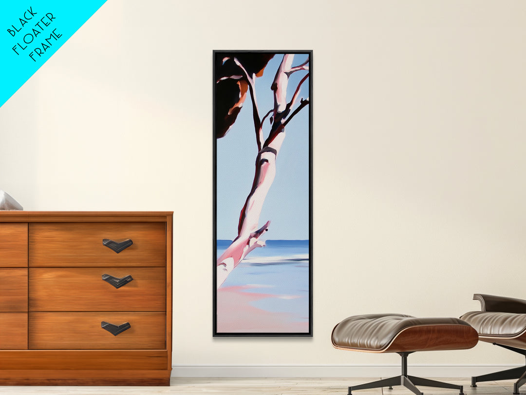 Coastal Branch, Ocean View, Blue Sky, Canvas Print, Modern Wall Art, Beach House Decor, Minimalist Painting, Living Room Art, Gift