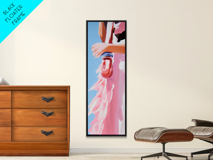 Pink Rope, Nautical Charm, Coastal Decor, Canvas Print, Boho Wall Art, Minimalist Painting, Ocean Art, Pastel Tones, Gift, Blue