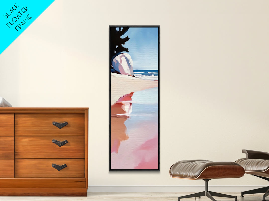 Ocean Reflection, Coastal Wall Art, Beach House Decor, Minimalist Seascape, Framed Canvas Print, Tranquil Blue Art, Nautical Style