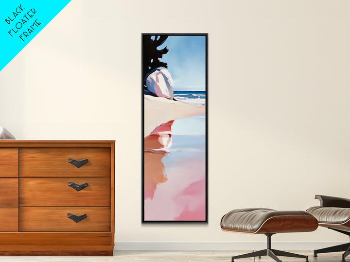 Ocean Reflection, Coastal Wall Art, Beach House Decor, Minimalist Seascape, Framed Canvas Print, Tranquil Blue Art, Nautical Style