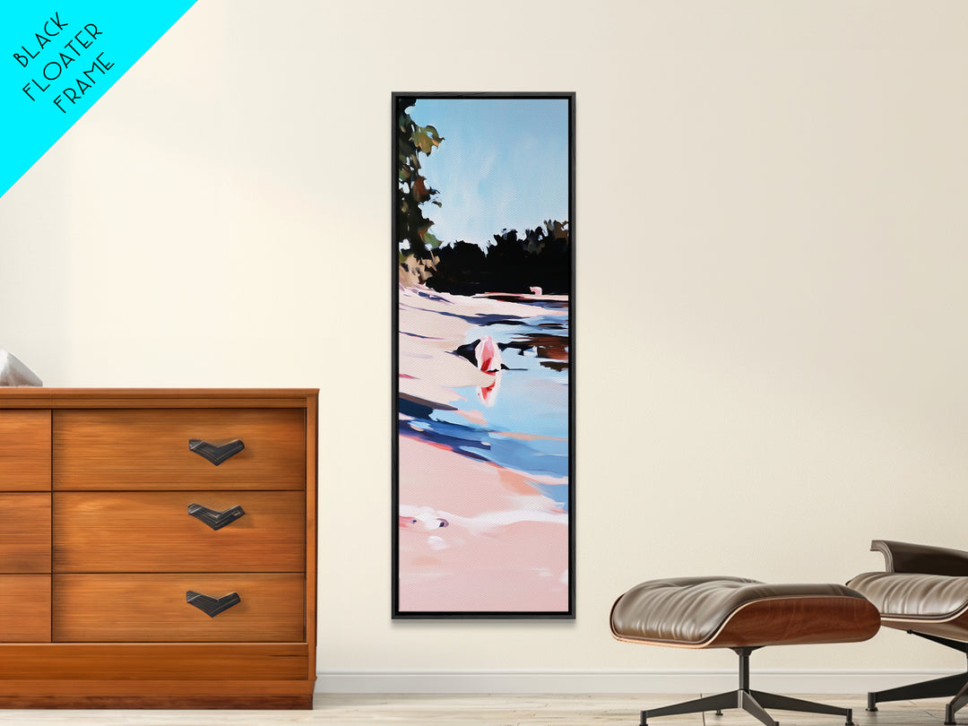 Beach Shell, Seaside Tranquility, Framed Canvas Print, Coastal Home Decor, Ocean Serenity, Boho Aesthetic, Calm and Relaxing Art