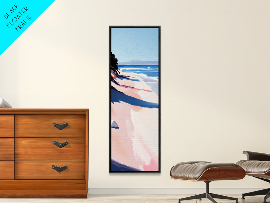 Coastal Shore, Beach Landscape, Ocean Wall Art, Framed Canvas Print, Modern Seascape, Minimalist Home Decor, Bedroom Print
