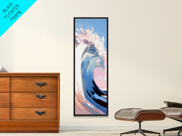 Ocean Wave, Abstract Seascape, Framed Canvas Print, Coastal Aesthetic, Modern Minimalist, Living Room Decor, Nautical Wall Art