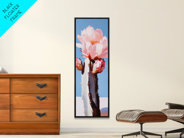 Blooming Cactus, Floral Wall Art, Desert Decor, Boho Aesthetic, Southwestern Art, Vibrant Botanical Painting, Canvas Print