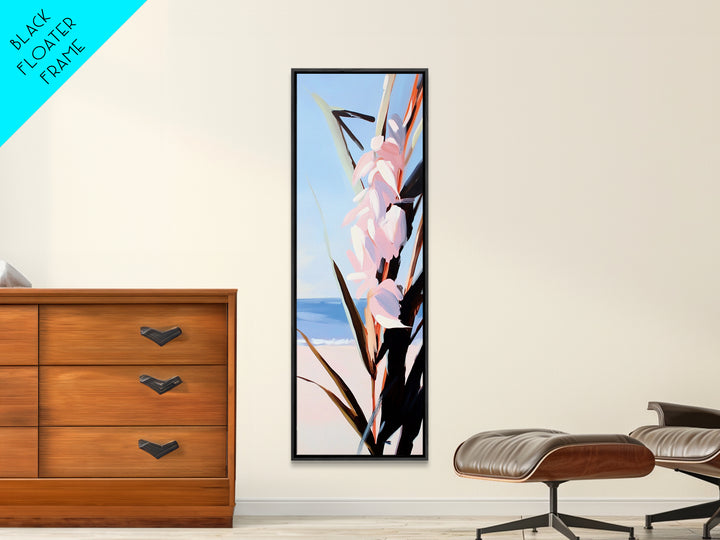 Beach Blossom, Ocean Flowers, Coastal Nature, Canvas Print, Summer Wall Art, Boho Botanical Decor, Pastel Floral Art, Living Room Wall Art