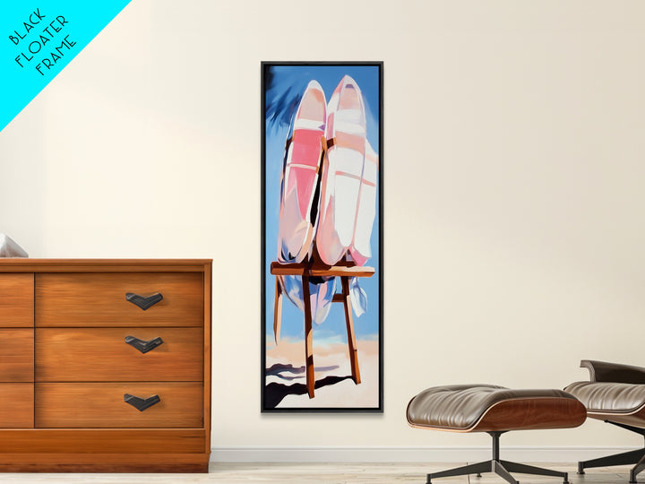 Beach Kayaks, Coastal Wall Art, Nautical Decor, Canvas Print, Minimalist Art, Modern Home Art, Summer Aesthetic, Boho Wall Art