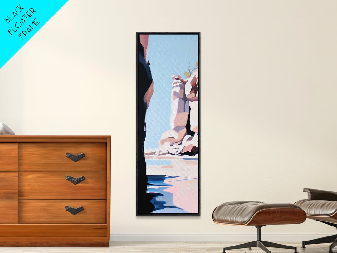 Rock Formations, Scenic Wall Art, Nature Canvas Print, Coastal Aesthetic, Modern Art, Earthy Tones, Landscape Painting, Zen Decor