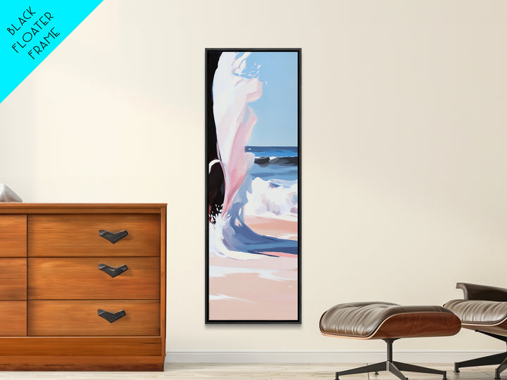 Coastal Wave, Pink Sunset, Canvas Print, Modern Beach Art, Abstract Ocean Wall Decor, Nautical Home Aesthetic, Living Room Art