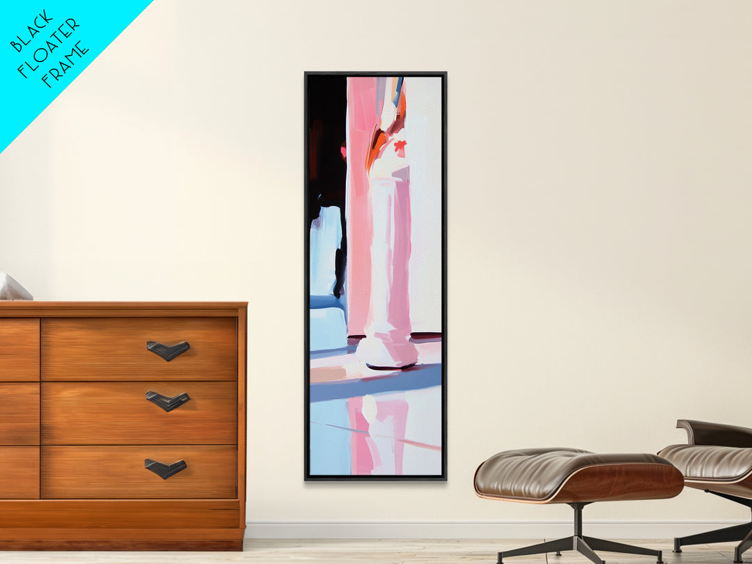 Abstract Chess Piece, Modern Art, Pink and White Decor, Framed Canvas Print, Bold Minimalist, Statement Piece, Office Wall Art