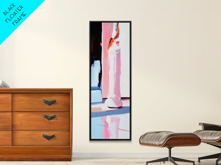 Abstract Chess Piece, Modern Art, Pink and White Decor, Framed Canvas Print, Bold Minimalist, Statement Piece, Office Wall Art