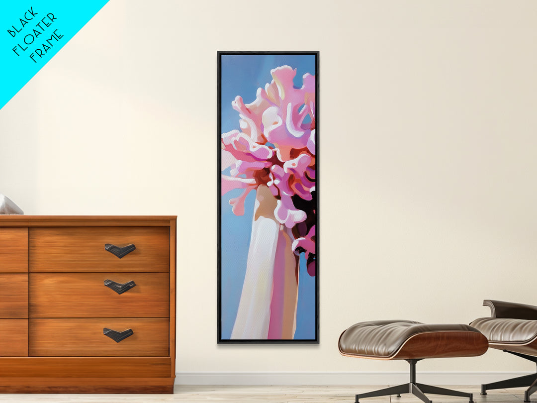 Romantic Bloom, Abstract Flowers, Pastel Art, Canvas Print, Feminine Home Decor, Minimalist Painting, Bedroom Aesthetic, Spring Wall Art