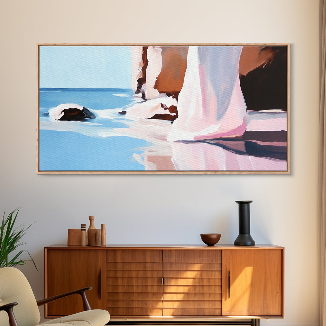 Clifftop View, Ocean Landscape, Canvas Print, Coastal Wall Art, Bohemian Home Decor, Seaside Artwork, Large Wall Art, Living Room