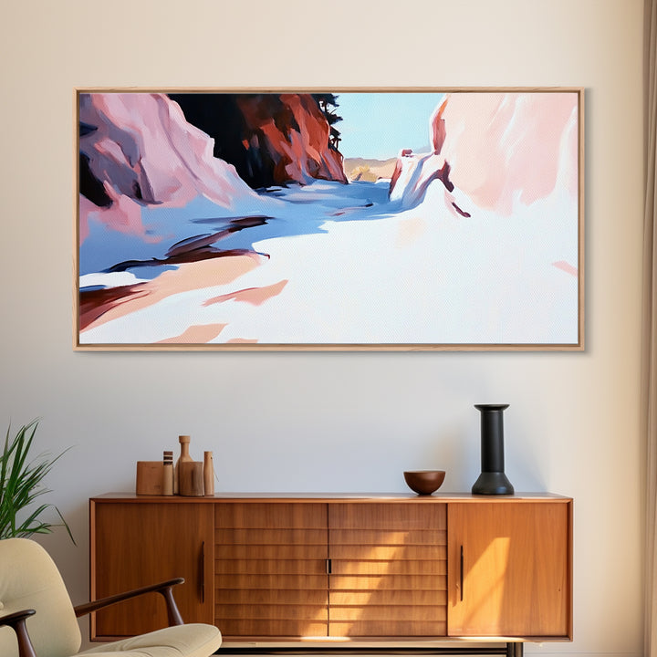 Canyon Landscape, Desert Painting, Western Wall Art, Nature Inspired Decor, Earth Tone Artwork, Framed Canvas Print, Boho Home Aesthetic