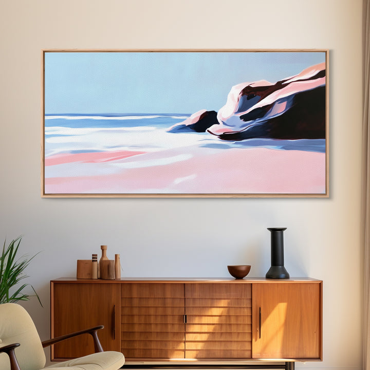 Ocean Breeze, Rolling Waves, Beach Escape, Canvas Print, Coastal Wall Art, Living Room Decor, Nautical Painting, Blue Seaside Art