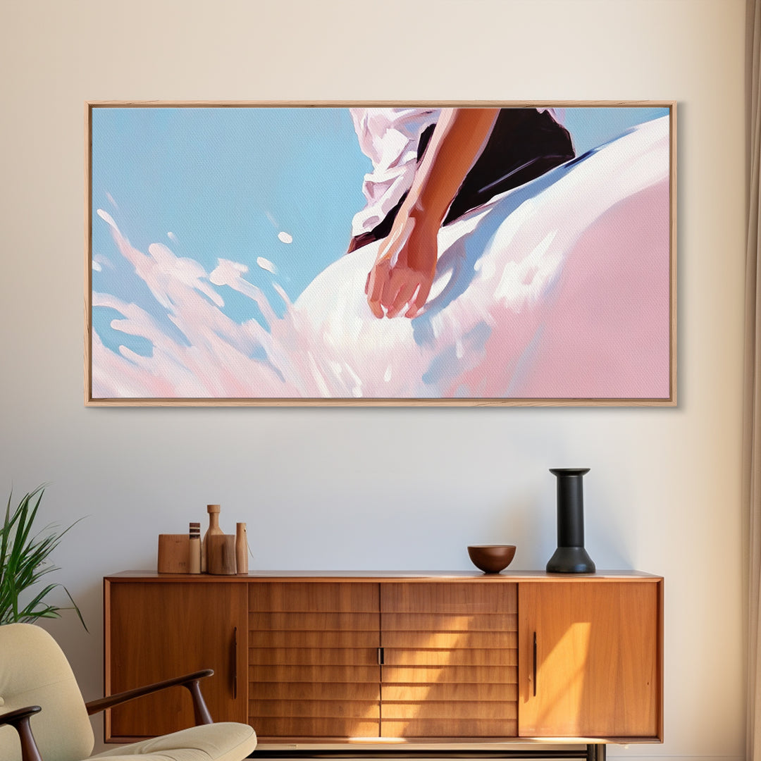 Ocean Breeze, Surreal Splash, Coastal Aesthetic, Modern Beach Art, Nautical Decor, Bedroom Wall Art, Dreamy Pastel Art, Canvas Print