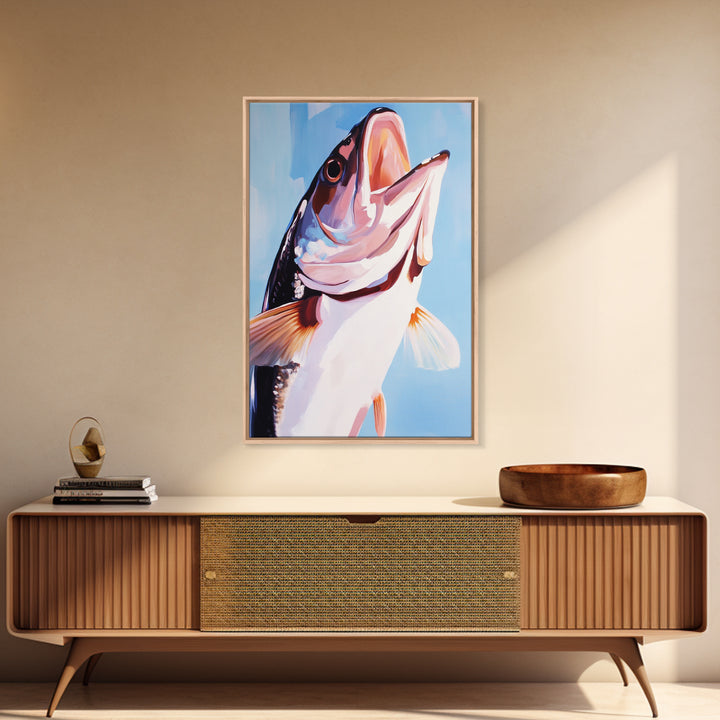 Bass Fish, Fishing Wall Art, Nautical Decor, Sport Fishing, Canvas Print, Coastal Home, Lake House Decor, Rustic Cabin, Ocean Inspired