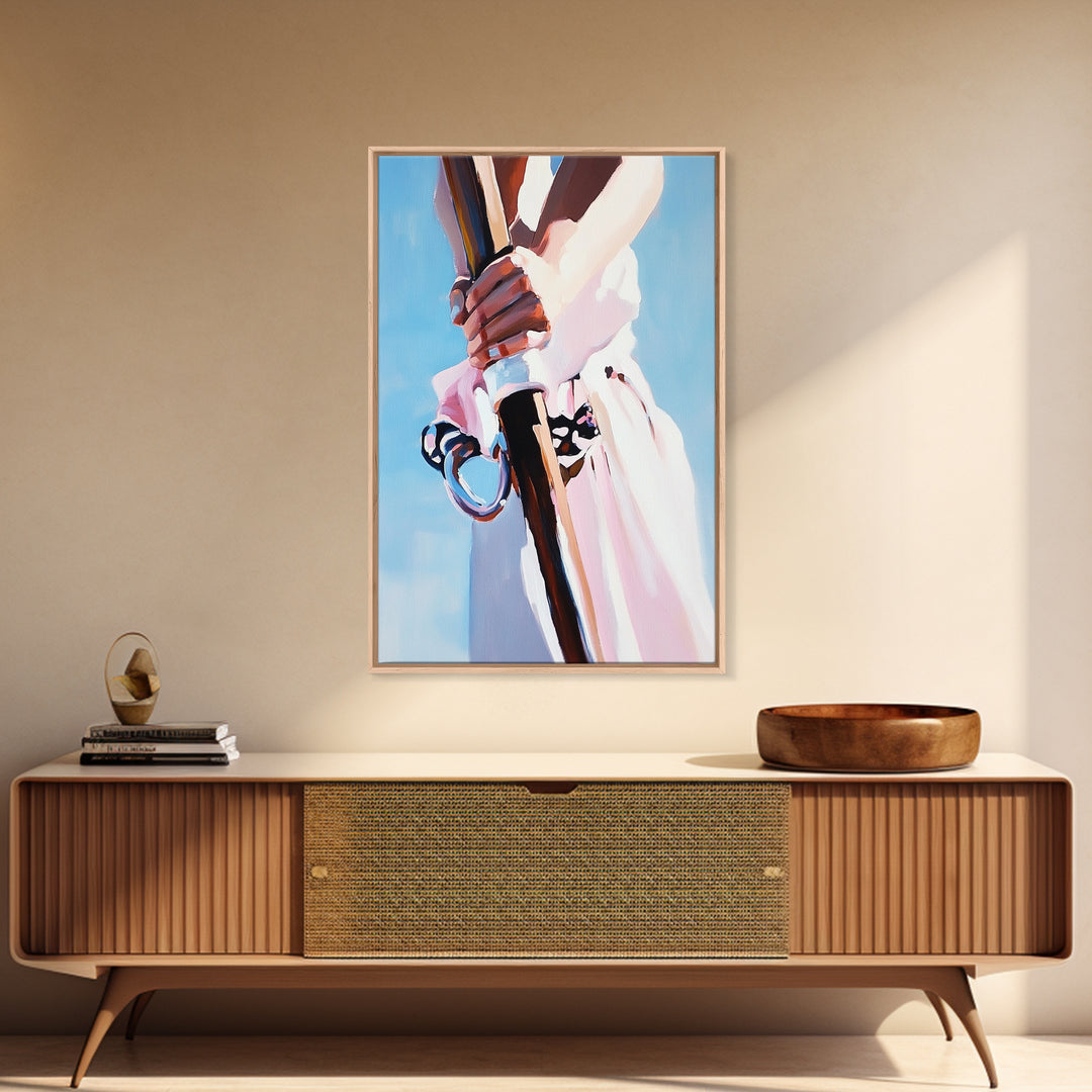 Rowing Oars, Nautical Art, Coastal Home Decor, Ocean Wall Art, Framed Canvas Print, Minimalist Seascape, Beach House Art, Modern Print