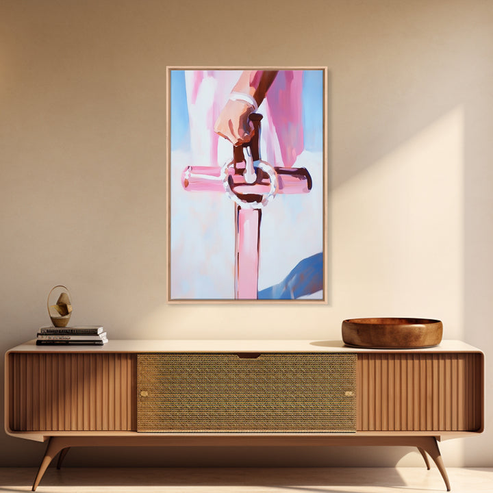 Nautical Anchor, Maritime Wall Art, Rustic Coastal Decor, Minimalist Seaside Painting, Framed Canvas Print, Ocean Home Aesthetic
