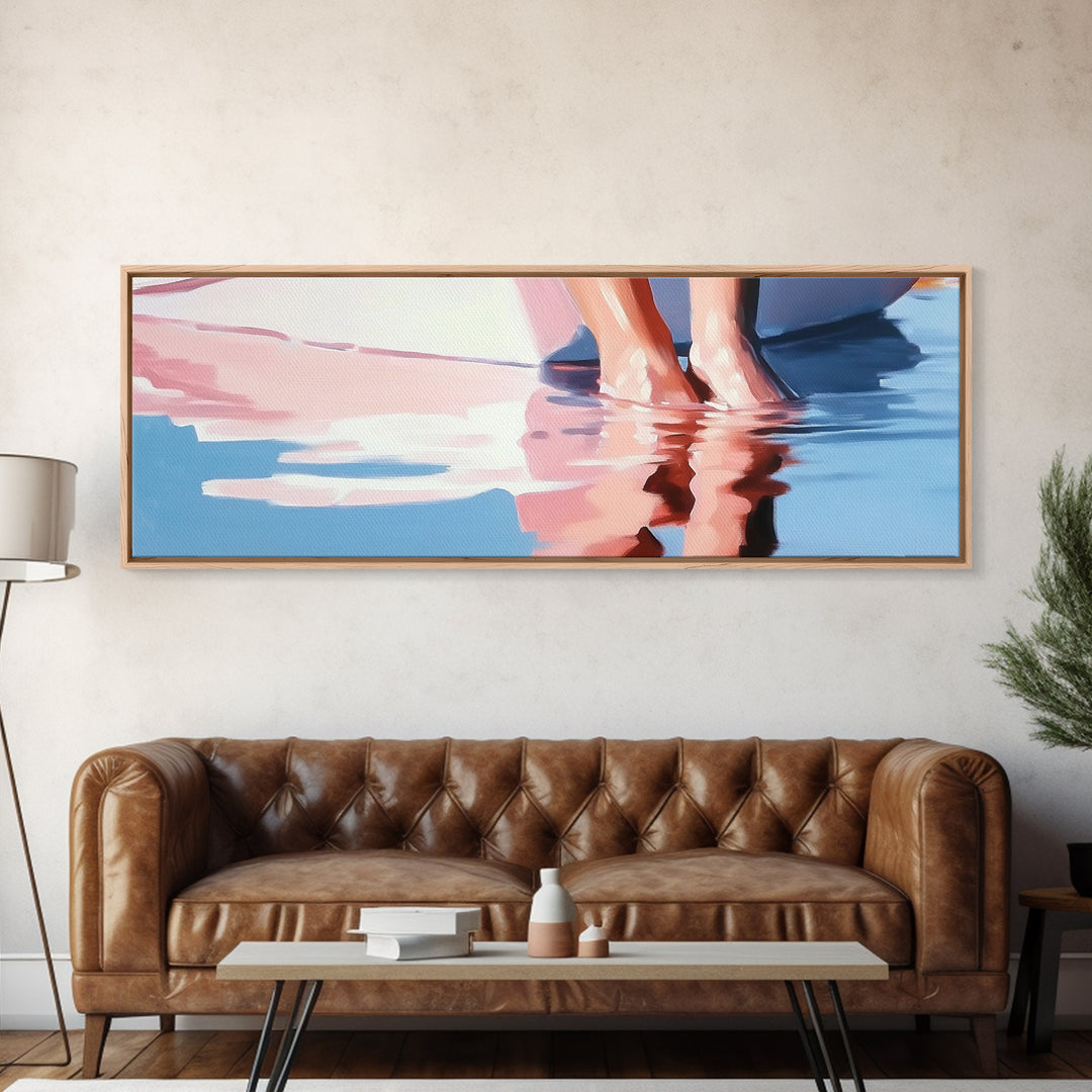 Beach Reflections, Sunset Art, Coastal Wall Decor, Canvas Print, Pastel Seascape, Ocean Painting, Bedroom Wall Art, Beach Art