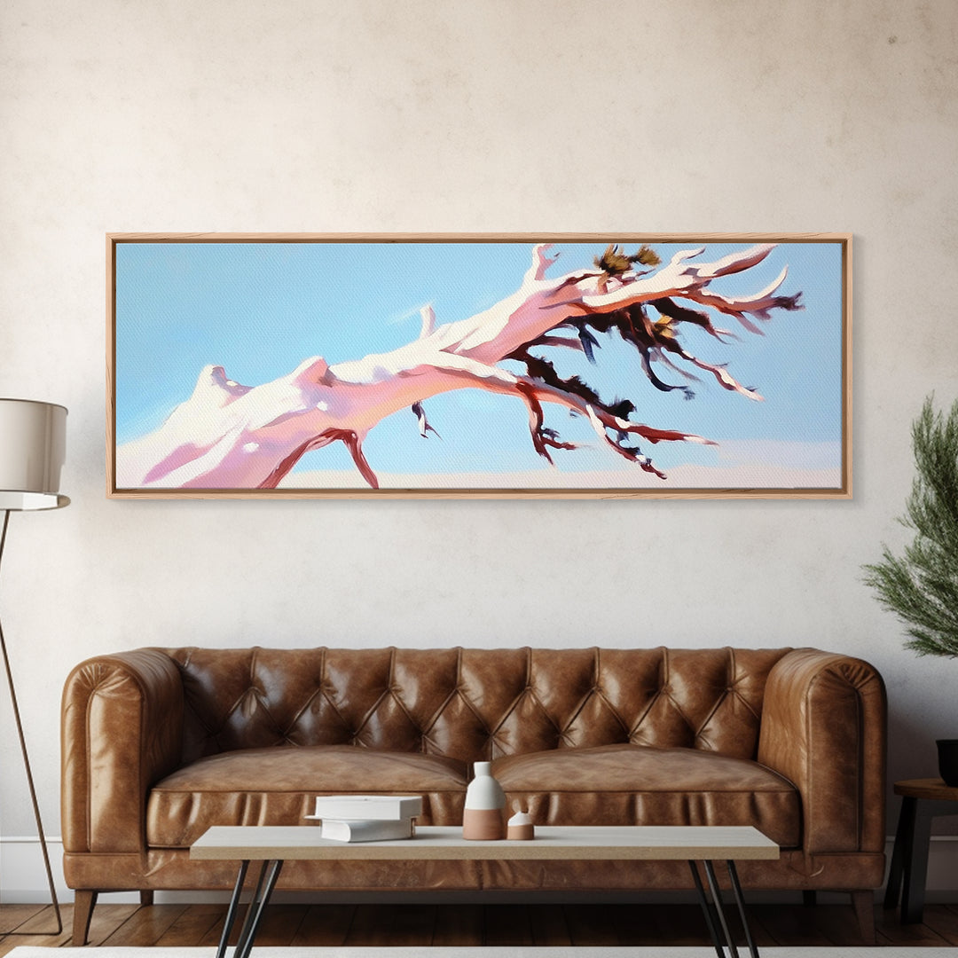 Desert Tree, Abstract Landscape, Earthy Tones, Canvas Print, Minimalist Nature Art, Living Room Wall Decor, Modern Boho Painting