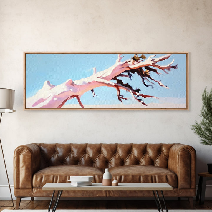 Desert Tree, Abstract Landscape, Earthy Tones, Canvas Print, Minimalist Nature Art, Living Room Wall Decor, Modern Boho Painting