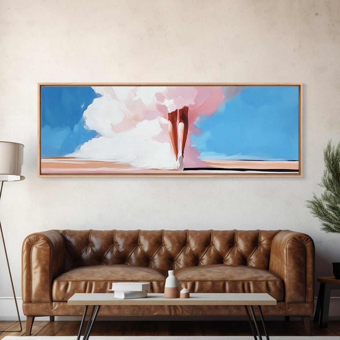 Dreamy Clouds, Surreal Art, Fantasy Landscape, Ethereal Sky, Canvas Print, Bedroom Wall Art, Pastel Minimalist Home Decor