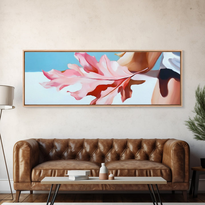 Autumn Leaf, Feminine Hand, Fall Tones, Framed Canvas Print, Cozy Wall Art, Minimalist Fall Decor, Neutral Aesthetic, Boho Art