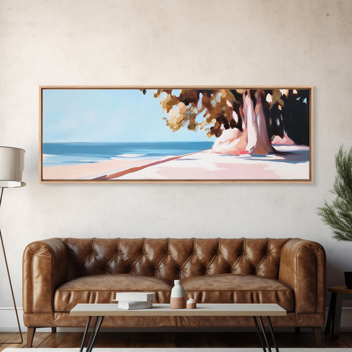 Beach Horizon, Coastal Escape, Tranquil Ocean Art, Seaside Aesthetic, Relaxing Home Decor, Bohemian Summer Vibes, Canvas Print