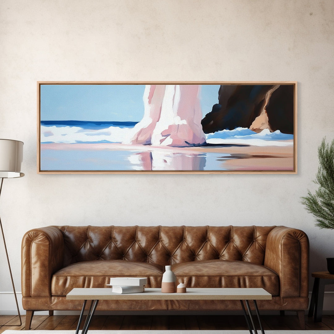 Ocean Reflection, Coastal Dreamscape, Surreal Beach Scene, Seascape Art, Calm Relaxing Decor, Living Room Aesthetic, Canvas Print