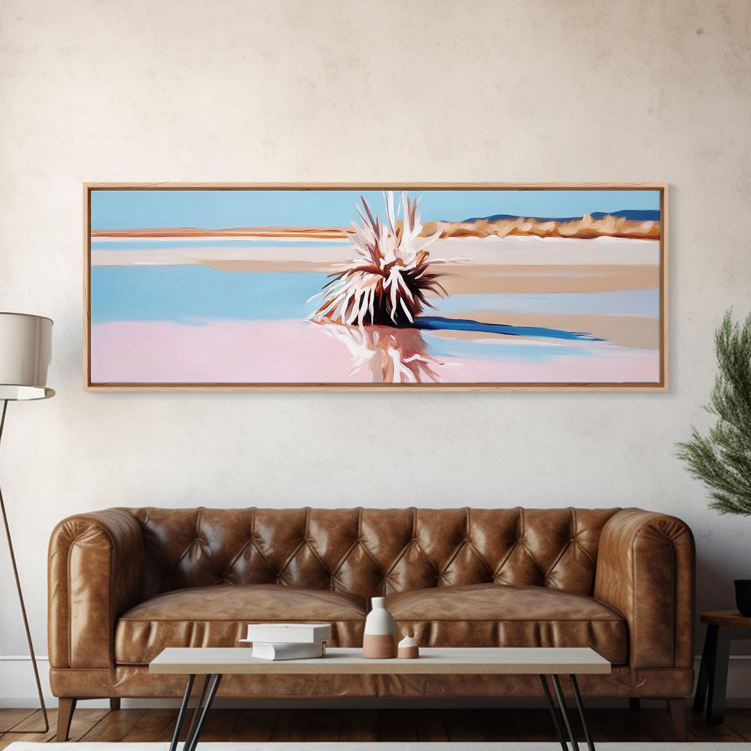 Desert Plant, southwestern wall art, arid landscape print, nature-inspired home decor, framed canvas print, boho aesthetic