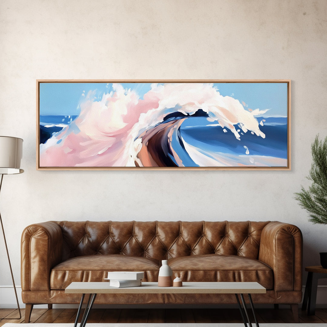 Calm Waters, Woman by Rocks, Relaxing Beach, Nature Inspired, Framed Canvas Print, Minimalist Wall Art, Bathroom Decor, Serenity