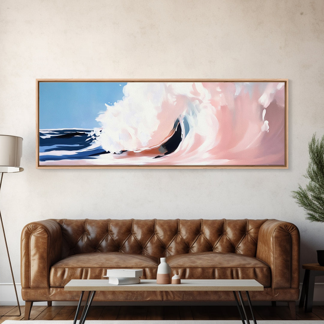 Rolling Wave, Ocean Motion, Coastal Energy, Surf Aesthetic, Canvas Print, Modern Beach Art, Living Room Wall Art, Nautical Decor