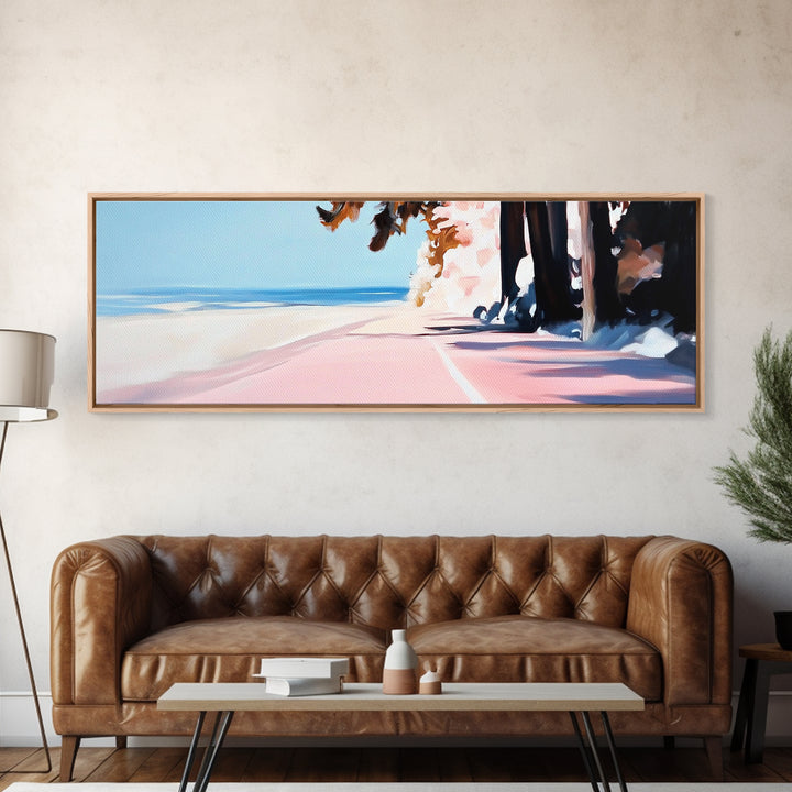 Coastal Walkway, Beach Scene, Ocean Art, Framed Canvas Print, Seaside Home Decor, Nautical Wall Art, Coastal Living, Summer Aesthetic