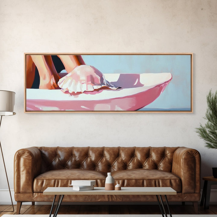 Beach Shell, Coastal Decor, Modern Art, Framed Canvas Print, Pastel Beach Wall Art, Minimalist Ocean Art, Nautical Art, Summer Vibes