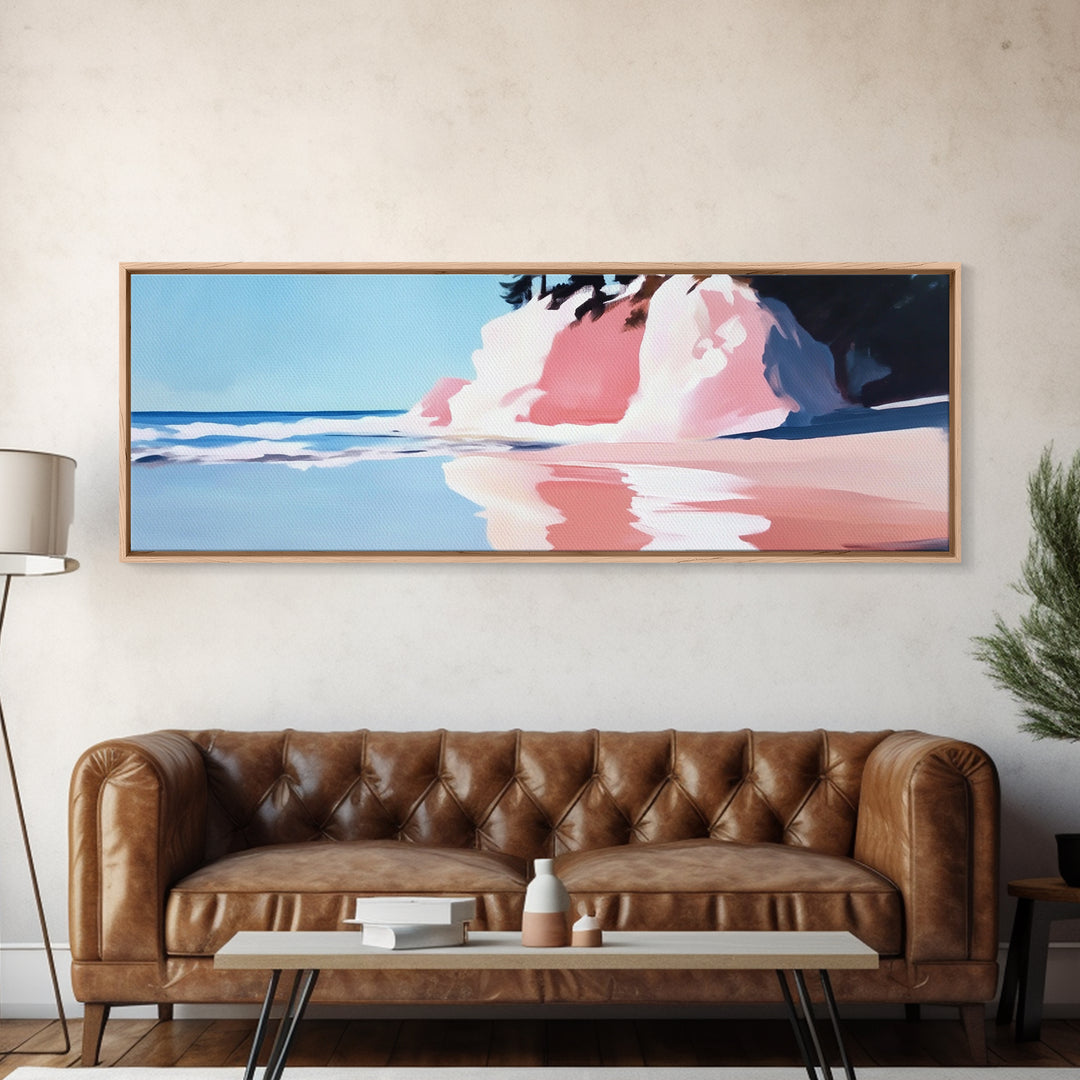 Clifftop Beach, Coastal Escape, Summer Art, Canvas Print, Ocean View Wall Art, Living Room Art, Beach Decor, Beach House Art