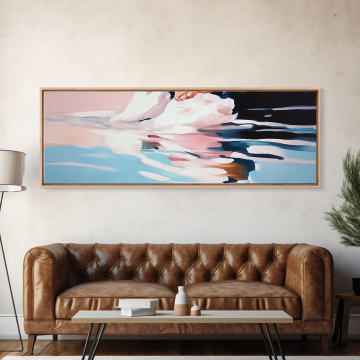 Blurred Reflection, Ocean Serenity, Abstract Art, Canvas Print, Soft Pastel Wall Art, Minimalist Coastal Decor, Tranquil Beach Scene