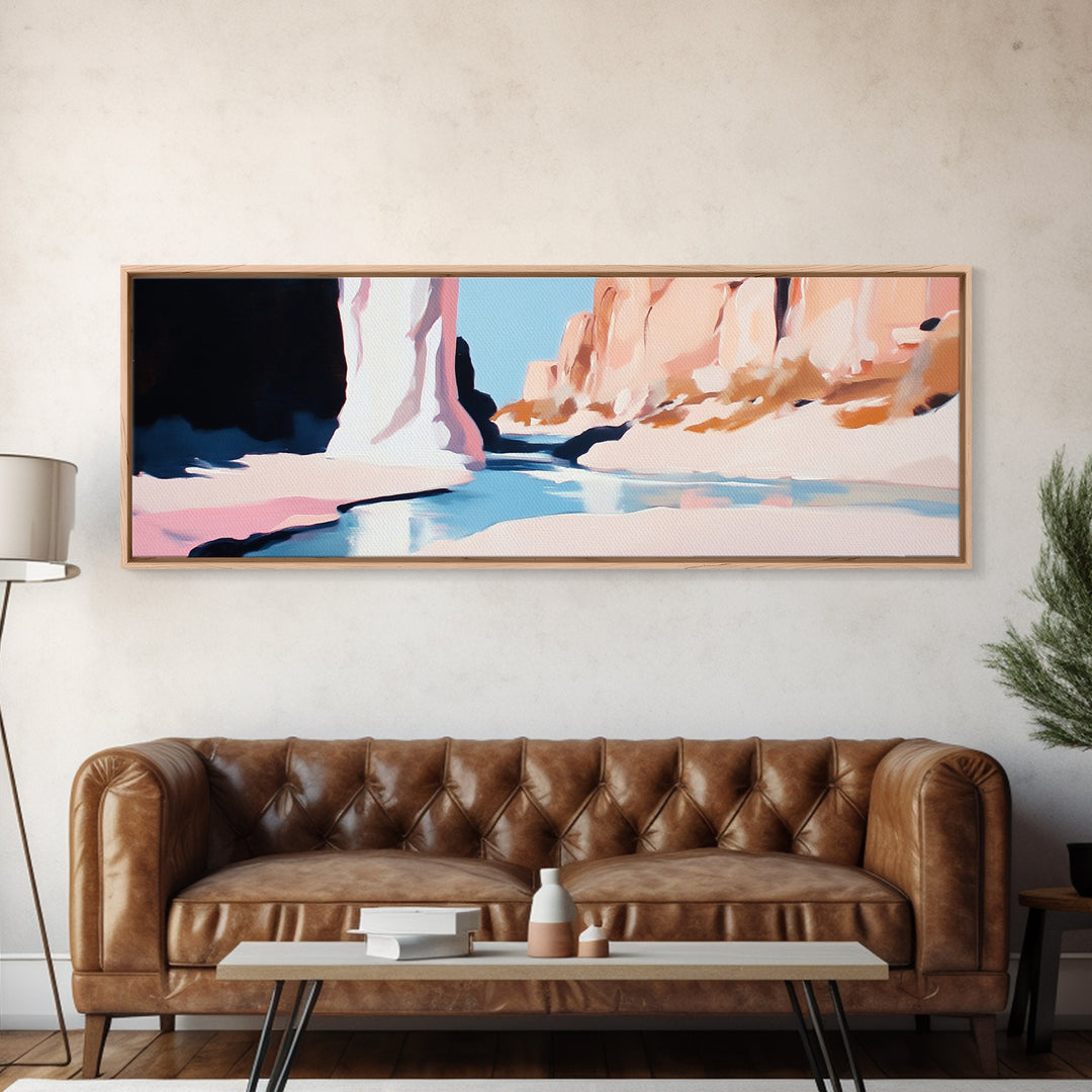 Canyon River, Desert Landscape, Nature Art, Framed Canvas Print, Earthy Tones, Nature Decor, Southwestern Wall Art, Modern Landscape Art