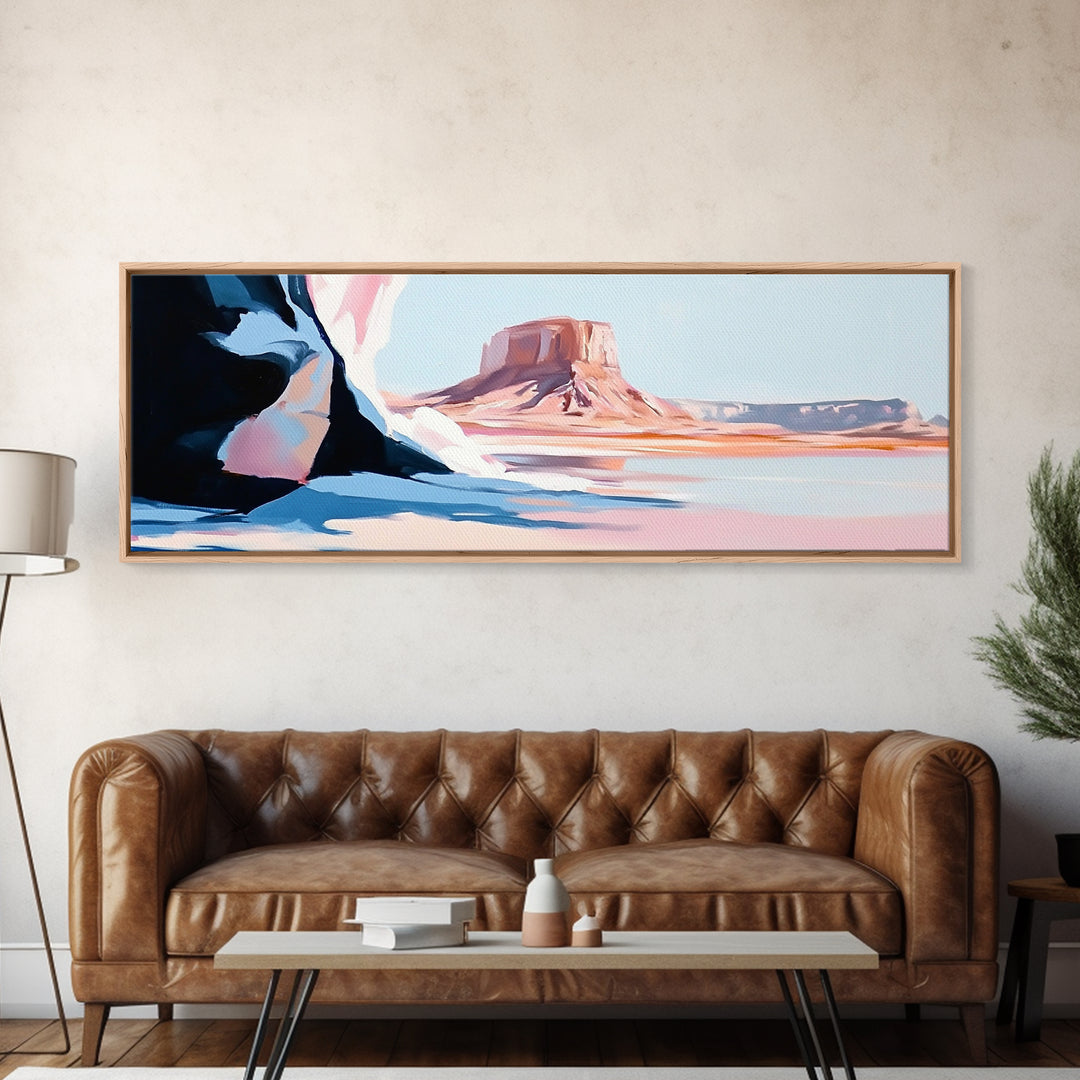 Desert Scene, Western Landscape, Minimalist Art, Framed Canvas Print, Modern Home Decor, Boho Wall Art, Office Wall Art, Nature Print