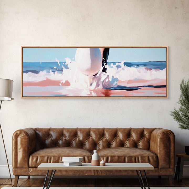 Coastal Serenity, Ocean View, Beach Art, Framed Canvas Print, Minimalist Coastal Decor, Seaside Painting, Nautical Home Wall Art