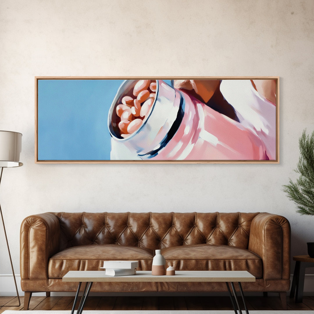 Coffee Beans Painting, Kitchen Wall Art, Warm Aesthetic Print, Coffeehouse Decor, Large Canvas Print, Modern Minimalist Art, Cafe Decor