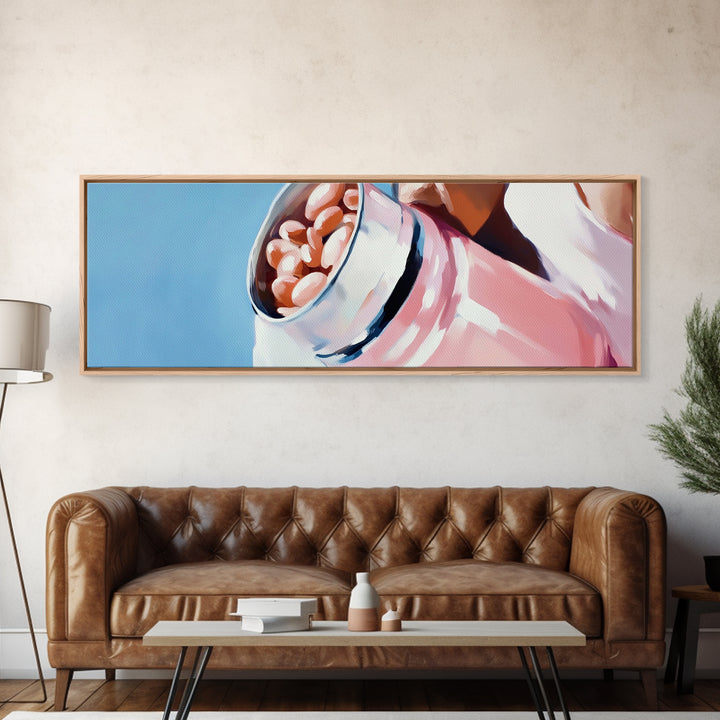 Coffee Beans Painting, Kitchen Wall Art, Warm Aesthetic Print, Coffeehouse Decor, Large Canvas Print, Modern Minimalist Art, Cafe Decor