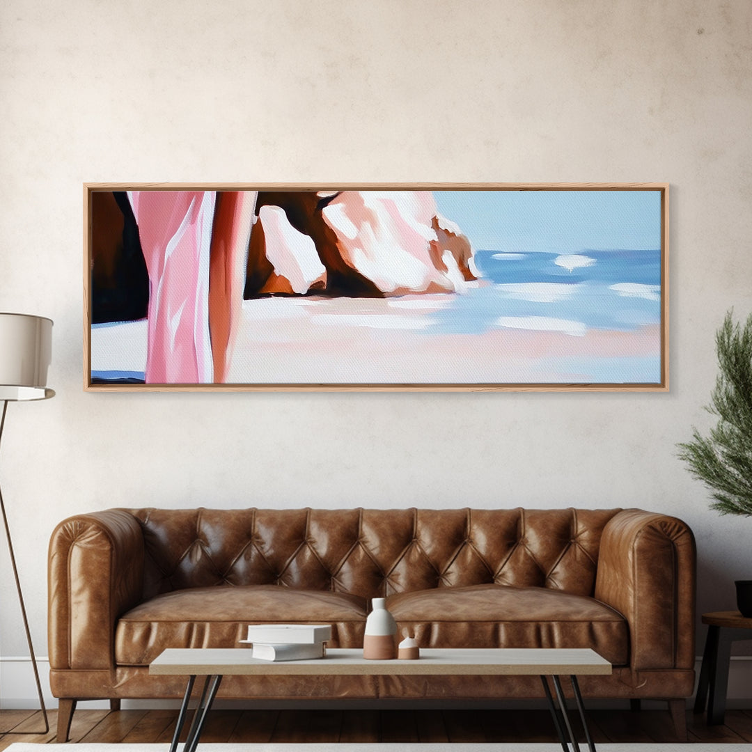 Ocean Breeze, Beach Vibes, Pastel Seascape, Summer Aesthetic, Canvas Print, Coastal Home Art, Boho Wall Art, Bedroom Decor