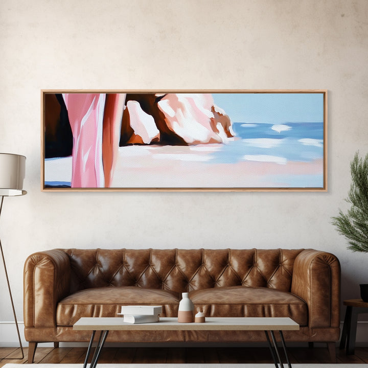 Ocean Breeze, Beach Vibes, Pastel Seascape, Summer Aesthetic, Canvas Print, Coastal Home Art, Boho Wall Art, Bedroom Decor