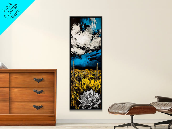 Desert Bloom, Cactus Flower Art, Southwest Landscape, Canvas Print, Bold Nature Decor, Modern Wall Art, Living Room Artwork