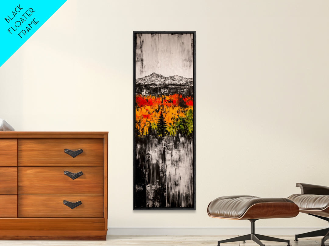 Autumn Trees, Fall Foliage Art, Mountain Landscape, Vibrant Nature Decor, Rustic Farmhouse, Living Room Wall Art, Canvas Print